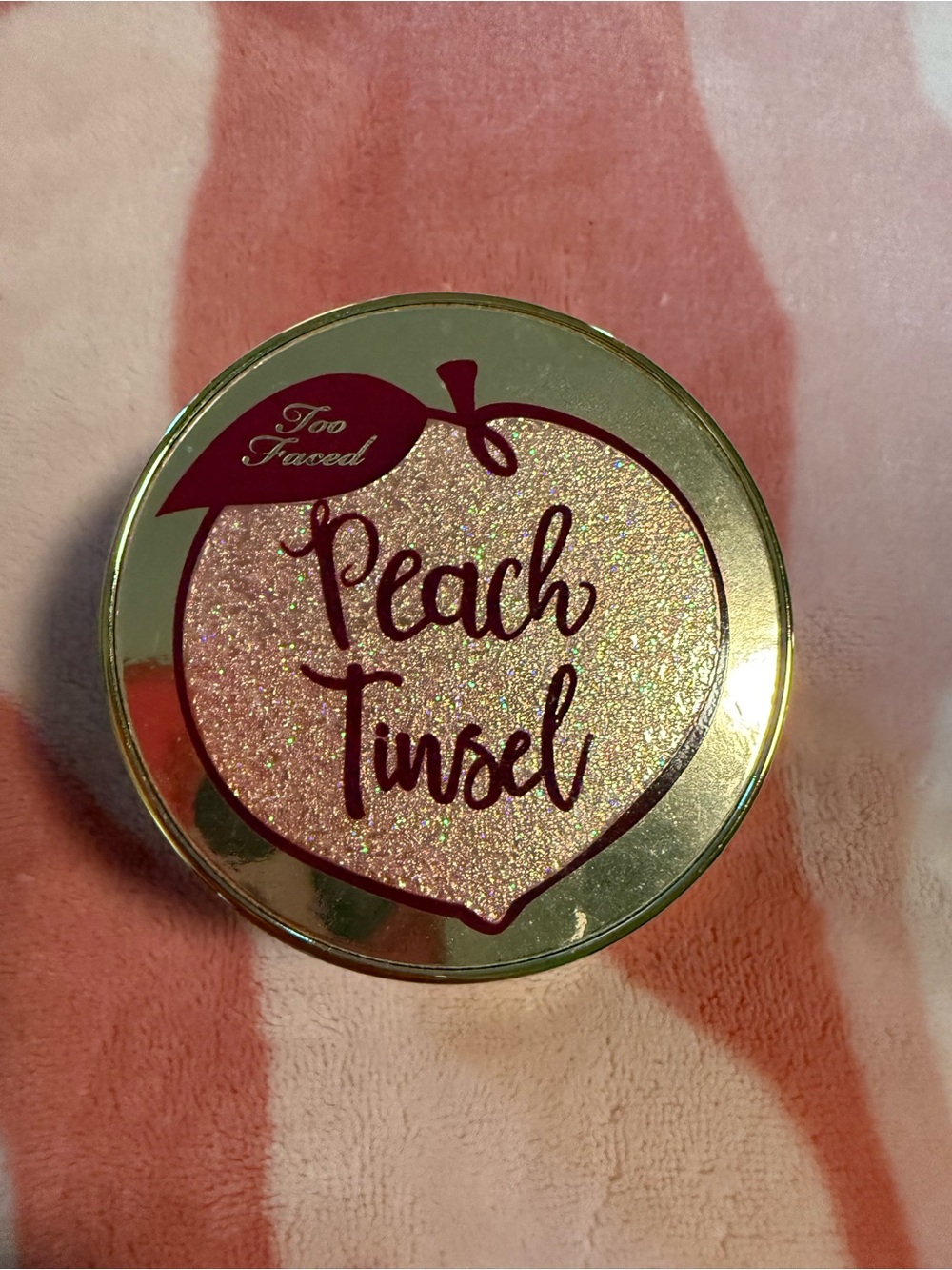 Awesome Too Faced PEACH TINSEL Peaches + Cream Loose Sparkling Powder